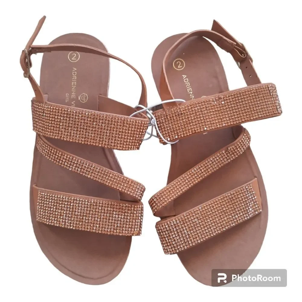 Adrienne Vittadini Mandy Rhinestone Strappy Sandals